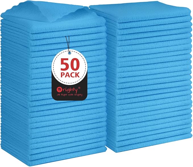 Orighty Cleaning Cloths, Shop Towels 50 Pack, Shop Rags Reusable, Microfiber by AllRightinOrighty