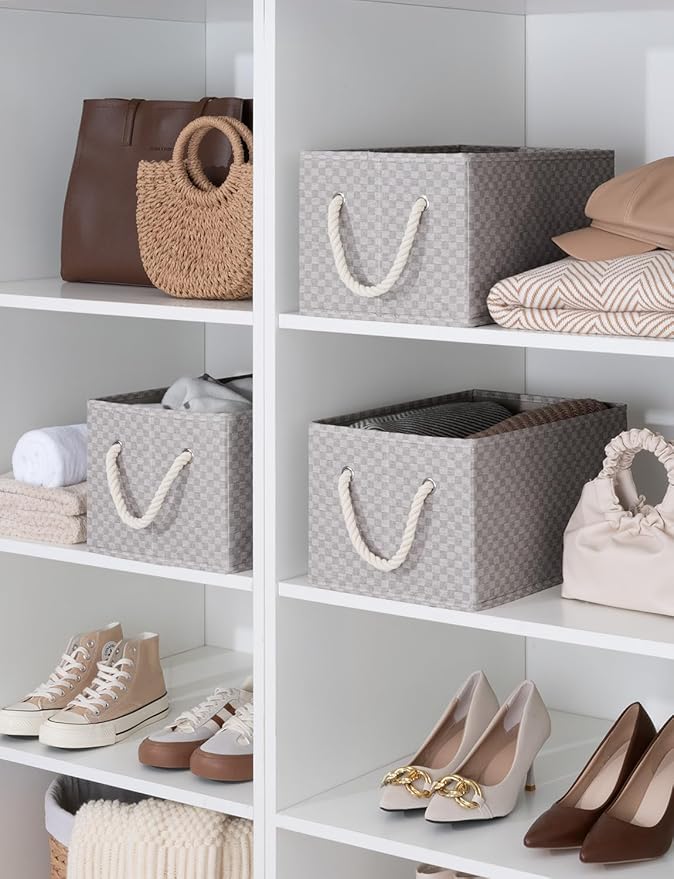 StorageWorks Storage Baskets for Shelves, Foldable Fabric Closet Storage Bins - Image 5