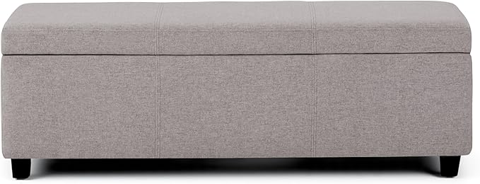 SIMPLIHOME Avalon 48 inch Wide Contemporary Rectangle Storage Ottoman Bench in - Image 6