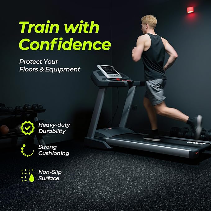 1/2in Thick 48 Sq Ft Rubber Top High Density EVA Foam Exercise Gym Mats - Image 3