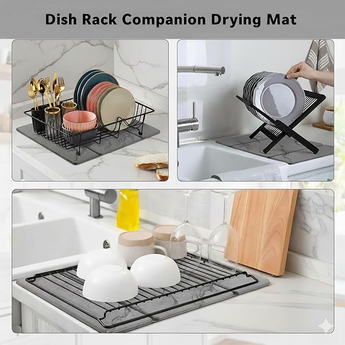 Stone Drying Mat for Kitchen Counter19.7"x 15.7"- 180° Steam-Cured for Smooth - Image 2