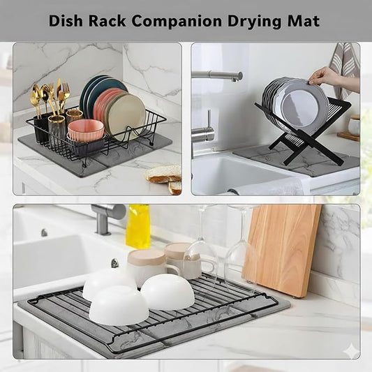 Stone Drying Mat for Kitchen Counter19.7"x 15.7"- 180° Steam-Cured for Smooth - Image 2