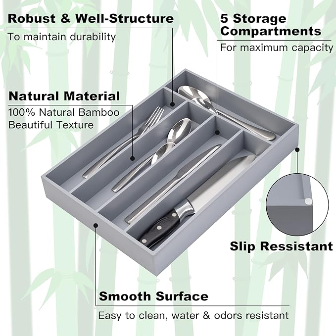Bamboo Silverware Holder - Image 3