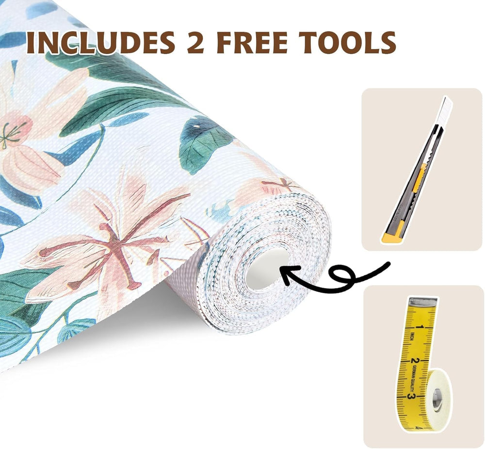 Shelf Liners Thickened Non-Slip Non Adhesive Pastel Floral & Bird Pattern