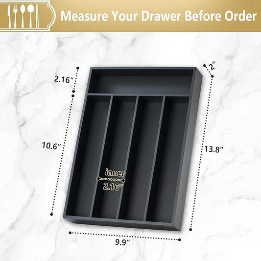 Silverware Organizer, 2 Pack 10 Inch Utensil Organizer Kitchen Drawer Organizer - Image 2