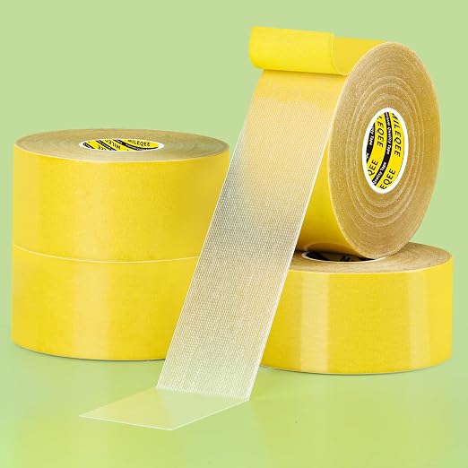 4Pack Double Sided Tape Heavy Duty, 2in x 66FT, Super Sticky Resistente Clear by MILEQEE