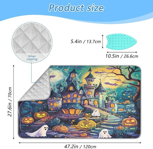 Cute Cartoon Halloween Bat Castle Ghost Pumpkin Ironing Mat Thickened Ironing - Image 2