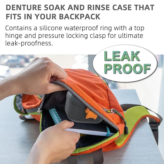 ARGOMAX Leak Proof Denture Bath Cup, Portable Soaking Denture Box, Denture Bath - Image 6