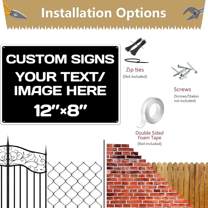 customizable sign, Aluminum Weatherproof Metal Sign Multiple Sizes Custom - Image 5