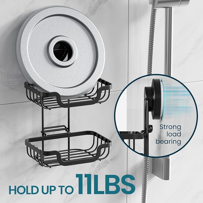 TAILI Double Layer Soap Dish Holder, Bar Soap Tray Suction Cup - Image 9
