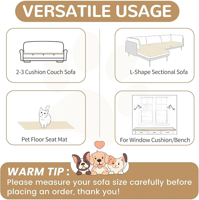 OTOB Couch Cover for Dogs Washable, Non Slip Funny Pet Couch Covers Sofa - Image 6