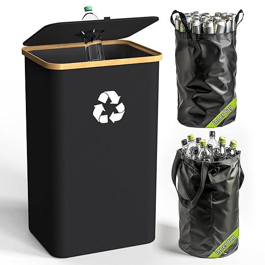 Recycling Bin for Kitchen Indoor Home, Large 26 Gallon 100L Recycle Bin by Pakusane