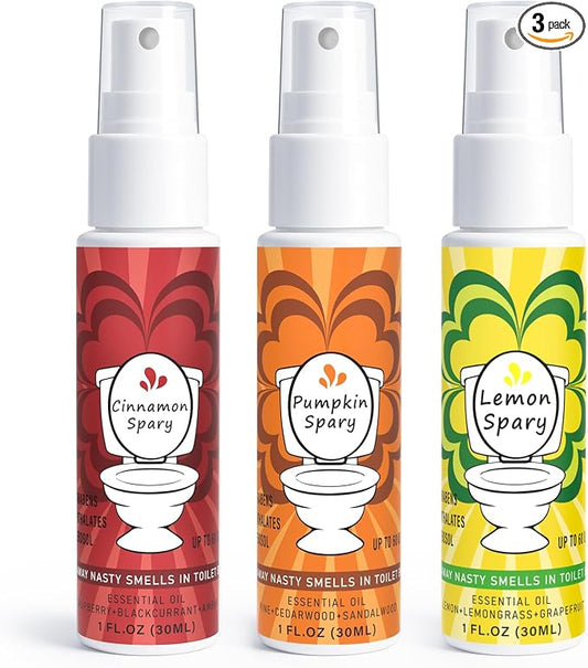 Toilet Spray for Poop 3 Pack, Travel Size Variety, Bathroom Odor Eliminator by Unknown