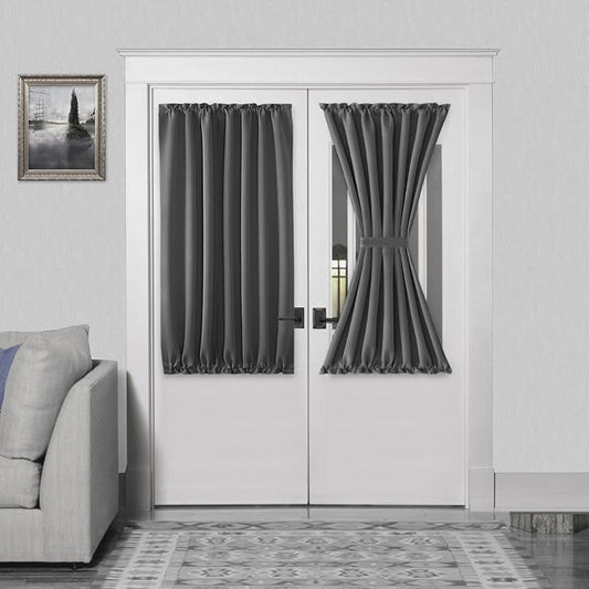 DWCN French Door Curtains – Rod Pocket Thermal Blackout Curtain by DWCN