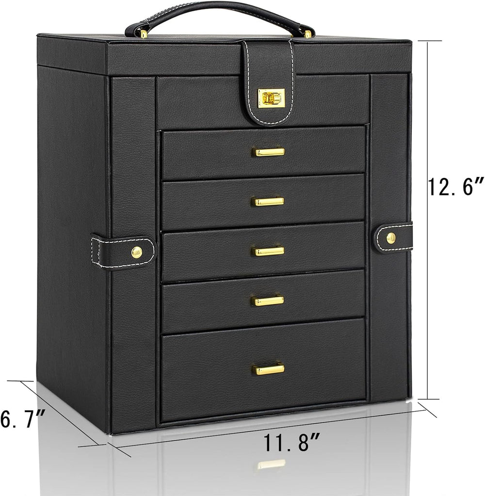 AKOZLIN 6-Tier Jewelry Box Organizer 5 Drawers Jewelry Storage Case