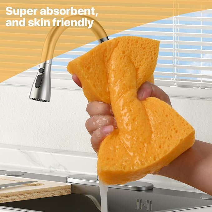 2 PCS Large Natural Cellulose Sponges 6x4x2 Inch - Image 3