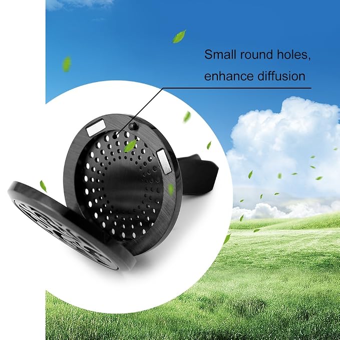 2PCS 30mm Car Aromatherapy Essential Oil Diffuser Stainless Steel Black Locket - Image 4
