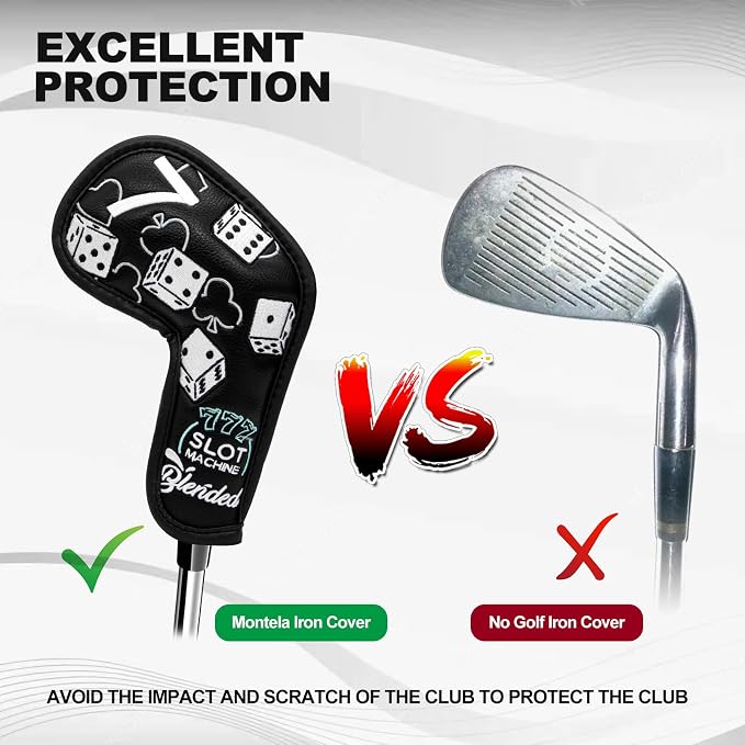 Golf Iron Covers Lucky 777 Golf Iron Headcover 10pcs Synthetic Leather Golf - Image 5