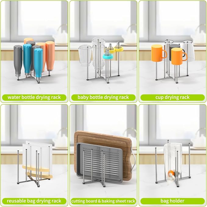 Reusable Bag & Bottle Drying Rack, Baby Bottle Drying Rack, Collapsible Cup - Image 3