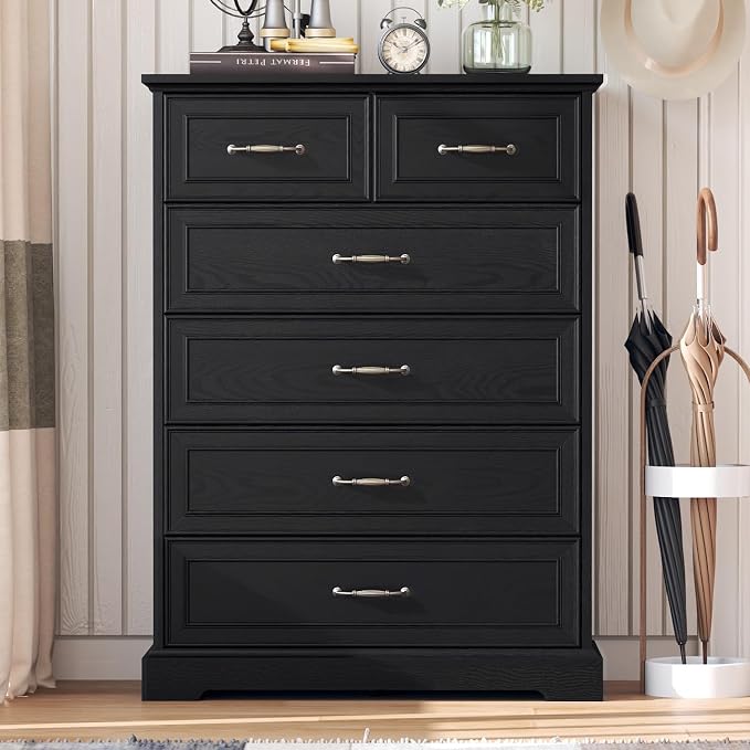 6 Drawer Dresser for Bedroom, Rustic Farmhouse Dresser - Image 3