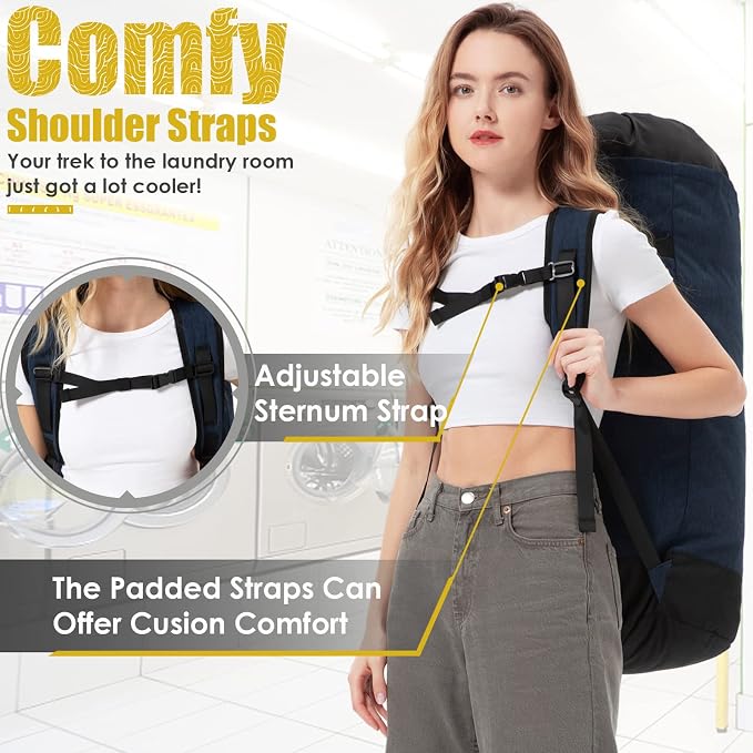 College Laundry Bag, 115L Extra Large Laundry Backpack - Image 4