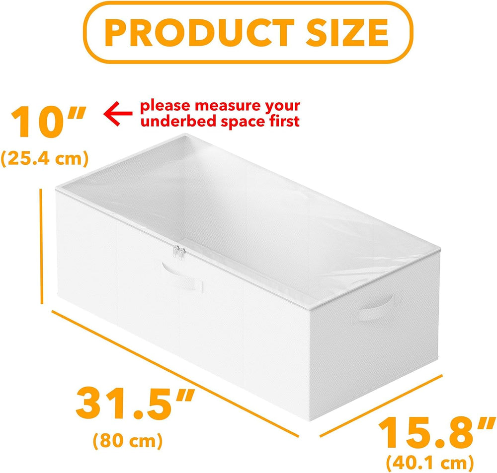 SpaceAid 4 Pack 10" High Under Bed Storage Containers, Large Underbed St...