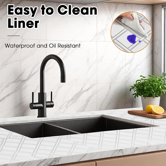 Drawer and Shelf Liner for Kitchen Cabinets Non-Adhesive Cabinet Liners for - Image 3