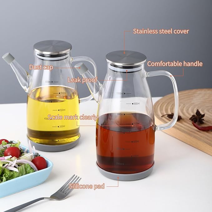 Large Glass Oil Dispenser Bottle - Image 4