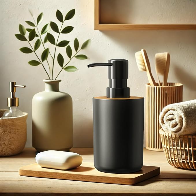 Soap Dispenser for Bathroom and Kitchen, 12oz Modern Minimalist Style Plastic - Image 5