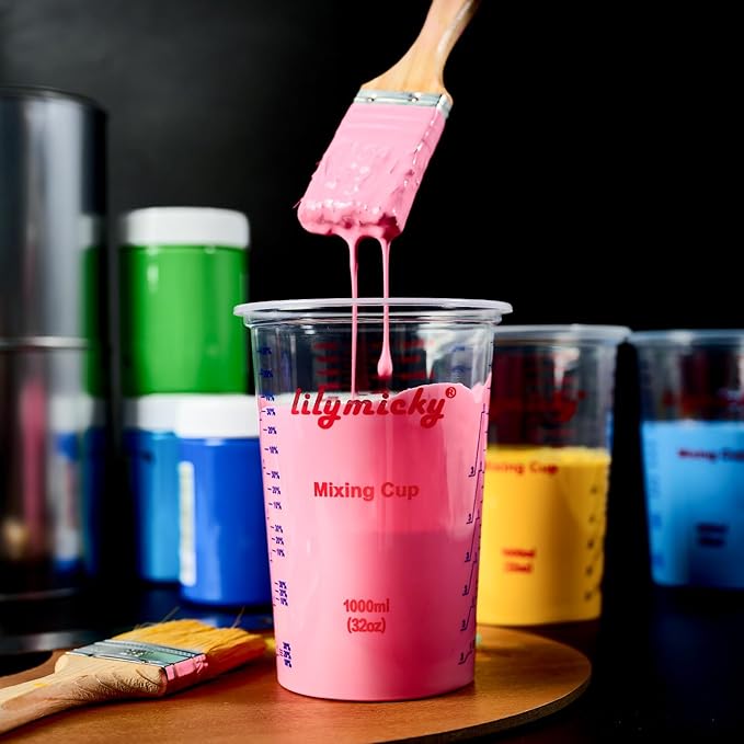 25 PACK Plastic Measuring Cups, 32 oz Disposable Mixing Cups, Measurement - Image 7