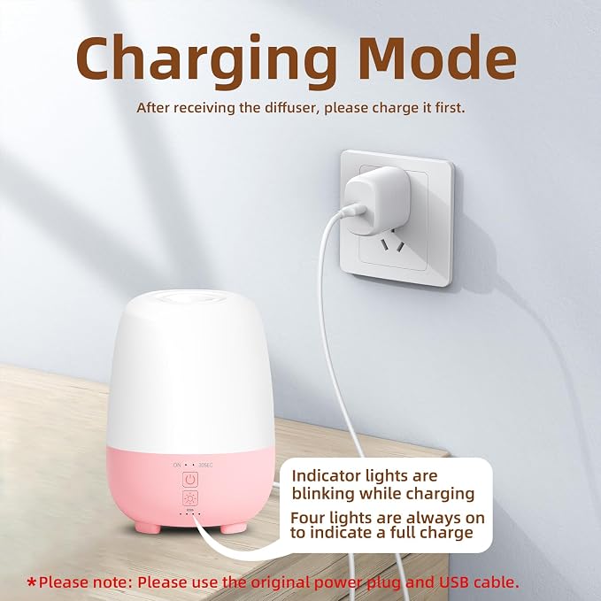 Cordless Essential Oil Diffuser 150ML, Rechargeable Battery, 7H Runtime - Image 3