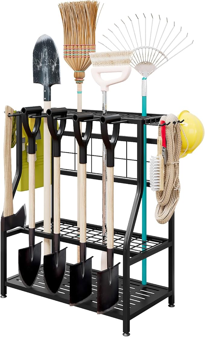 Garden Tool Organizer Holder Heavy Duty Steel Rack Up to 60 Long Handled Tools by YIZAIJIA