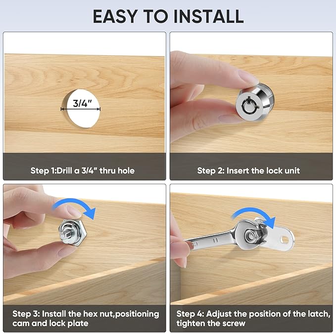 PTEROMY 5 Pack Cabinet Lock - Image 6
