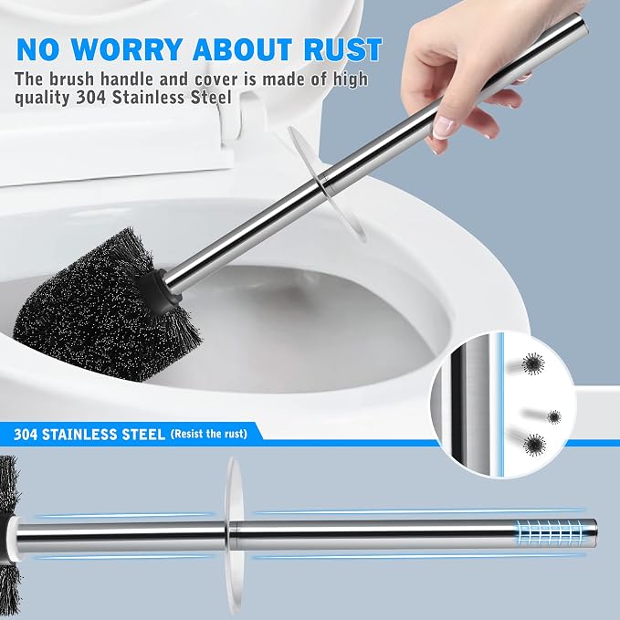 Toilet Brush and Holder, 2 Pack Toilet Brush - Image 4