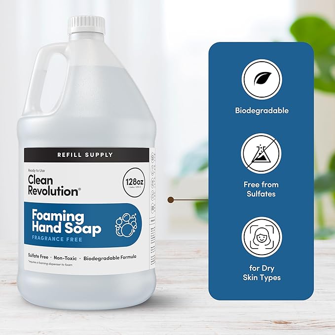 Clean Revolution Foaming Hand Soap Refill Supply, Moisturizing & Eco-Friendly - Image 4