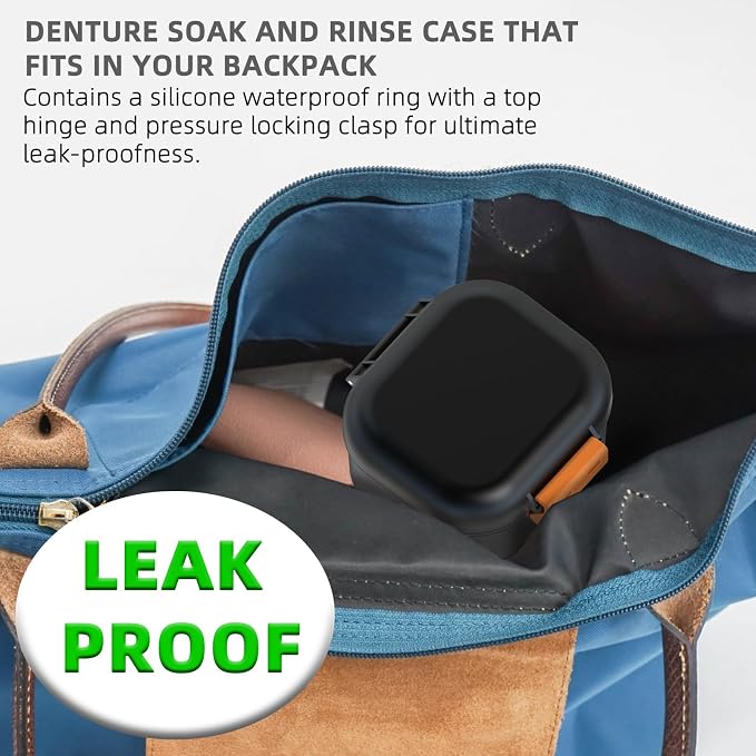 ARGOMAX Leak Proof Denture Bath Cup, Portable Soaking Denture Box, Denture Bath - Image 7