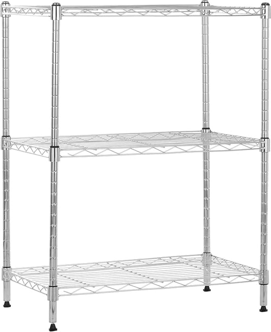 Amazon Basics 3-Shelf Adjustable Heavy Duty Steel Wire Rack Storage Shelving by AmazonBasics