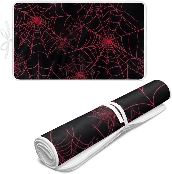Ironing Mat Red Spider Web Portable Ironing Pad Blanket by Unknown