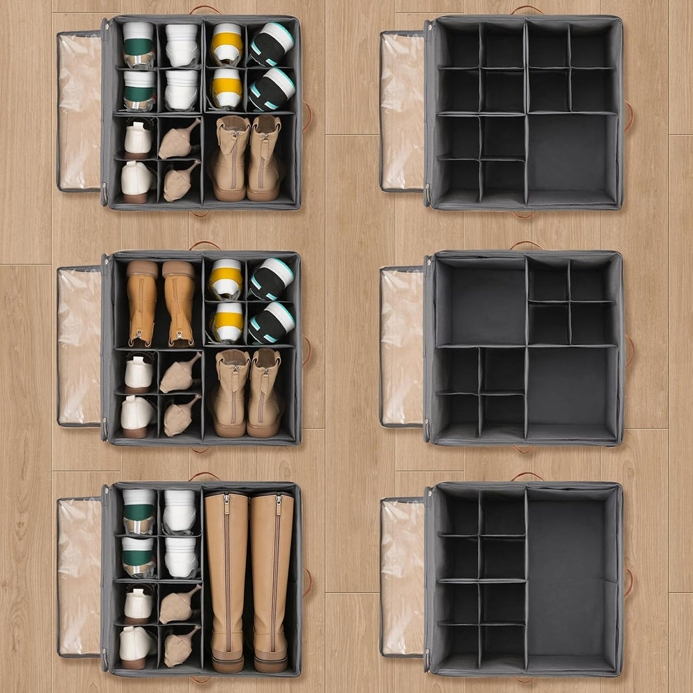 INSTY 2 Pack Shoe Organizer for Closet, Fits up to 32 Pairs, Adjustable Divid...