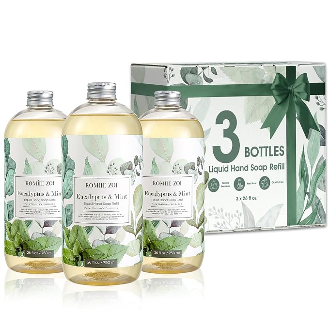ROMIIE ZOI Eucalyptus & Mint Liquid Hand Soap Refill, Gentle & Moisturizing by ROMIIEZOI