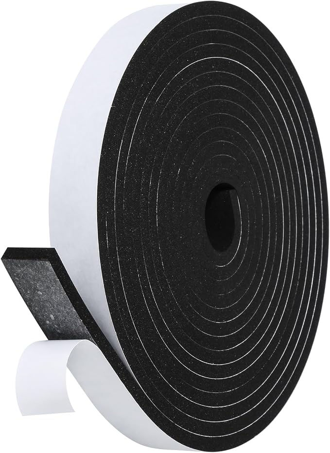 Weather Stripping Door Seal Strip- 1 Inch X 1/4 Inch X 16Feet, Strong Adhesive by Amzjjle