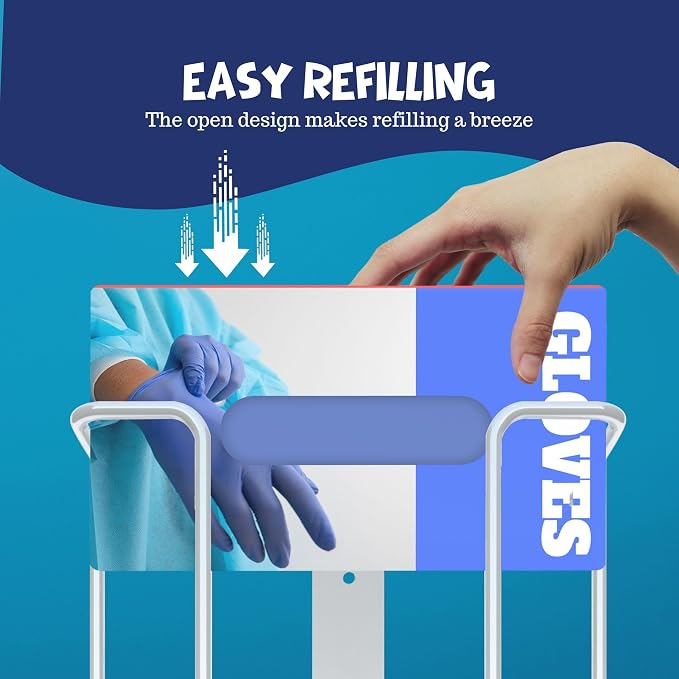 Disposable Glove and Facial Tissue Wire Rack, Wall Mount Design - Image 3