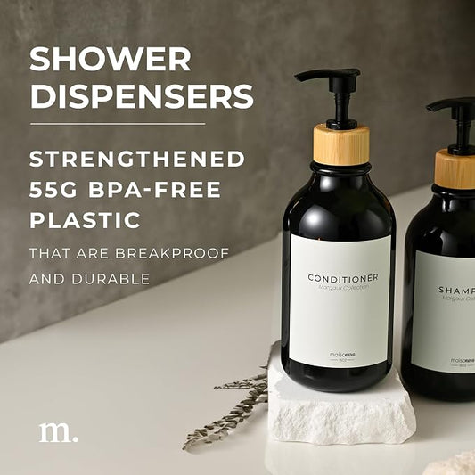 MaisoNovo Refillable Shampoo and Conditioner Bottles | 16.9 fl oz Set of 3 - Image 2