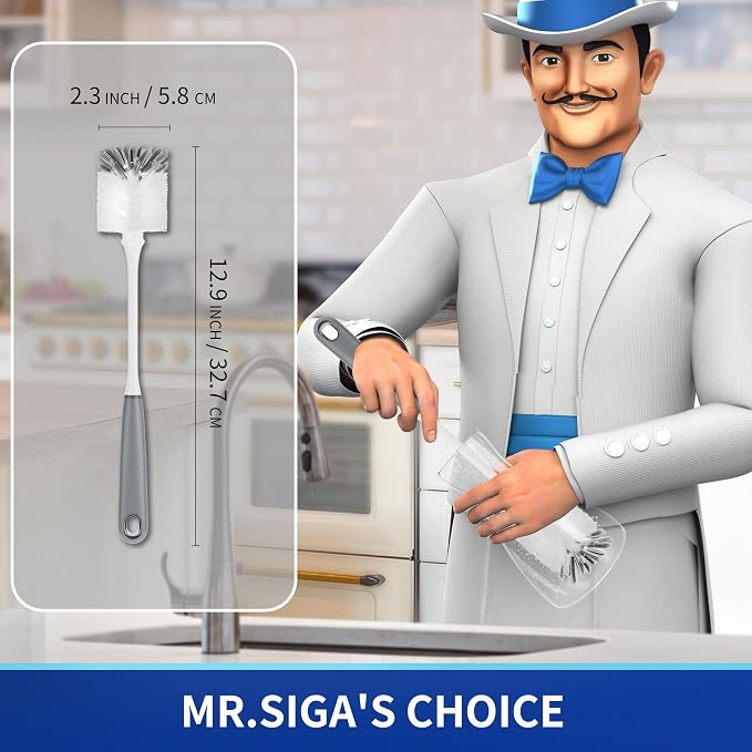 MR.SIGA Long Handle Bottle Brush, Flexible Scrub Brush - Image 2