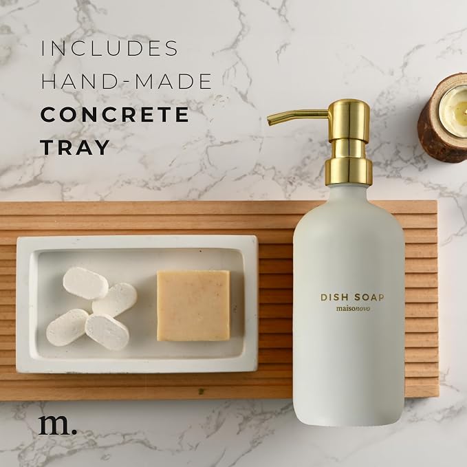 MaisoNovo Soap Dispenser 3-Piece Set | 16.9oz White Bottles - Image 3