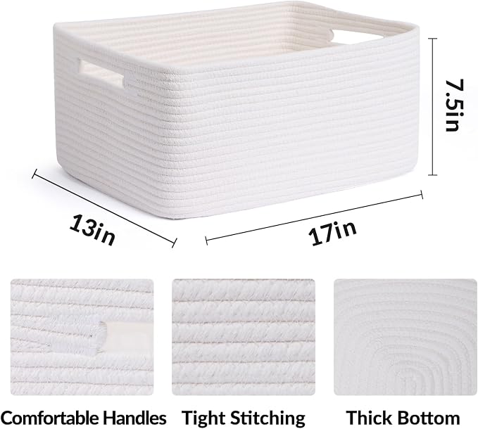 Large Storage Baskets for Shelves, Closet Organizers Bins for Clothes Blanket - Image 2