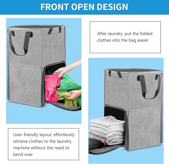 Laundry Backpack Bag, Bukere Extra Large 2 in 1 Laundry Hamper Basket - Image 5