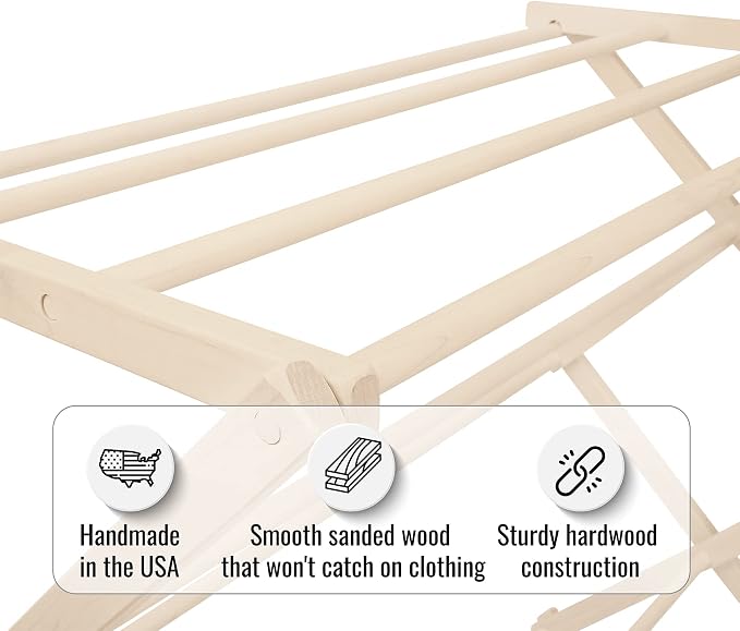 Pennsylvania Woodworks Premium American Maple Clothes Drying Rack - Image 8