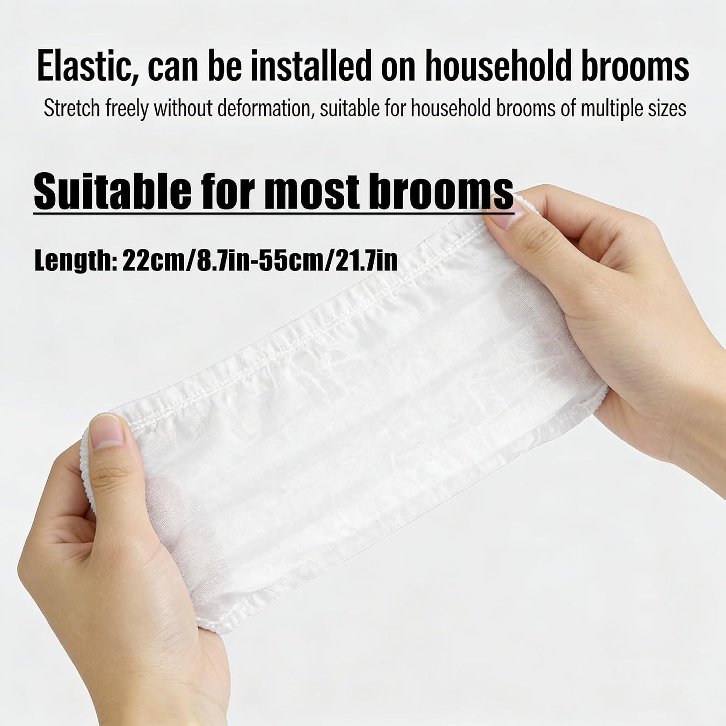 100 Pcs Disposable Elastic Broom Covers, Multi-Purpose Broom Sleeves for Hair and Dust Capture, Ideal for Home Floor Cleaning, Pet Hair Removal and Daily Household Cleaning