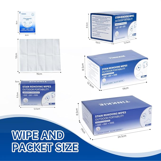 200-Pack Stain Remover Wipes, Portable Clothing Stain Remover Wipes, Instant - Image 3